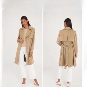 Cuyana Classic Trench Coat in Wheat - size SM